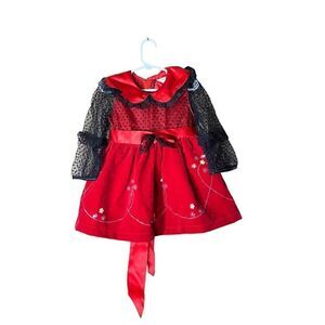 Vintage‎ Peachy Kids Red Black Dress Size 2T